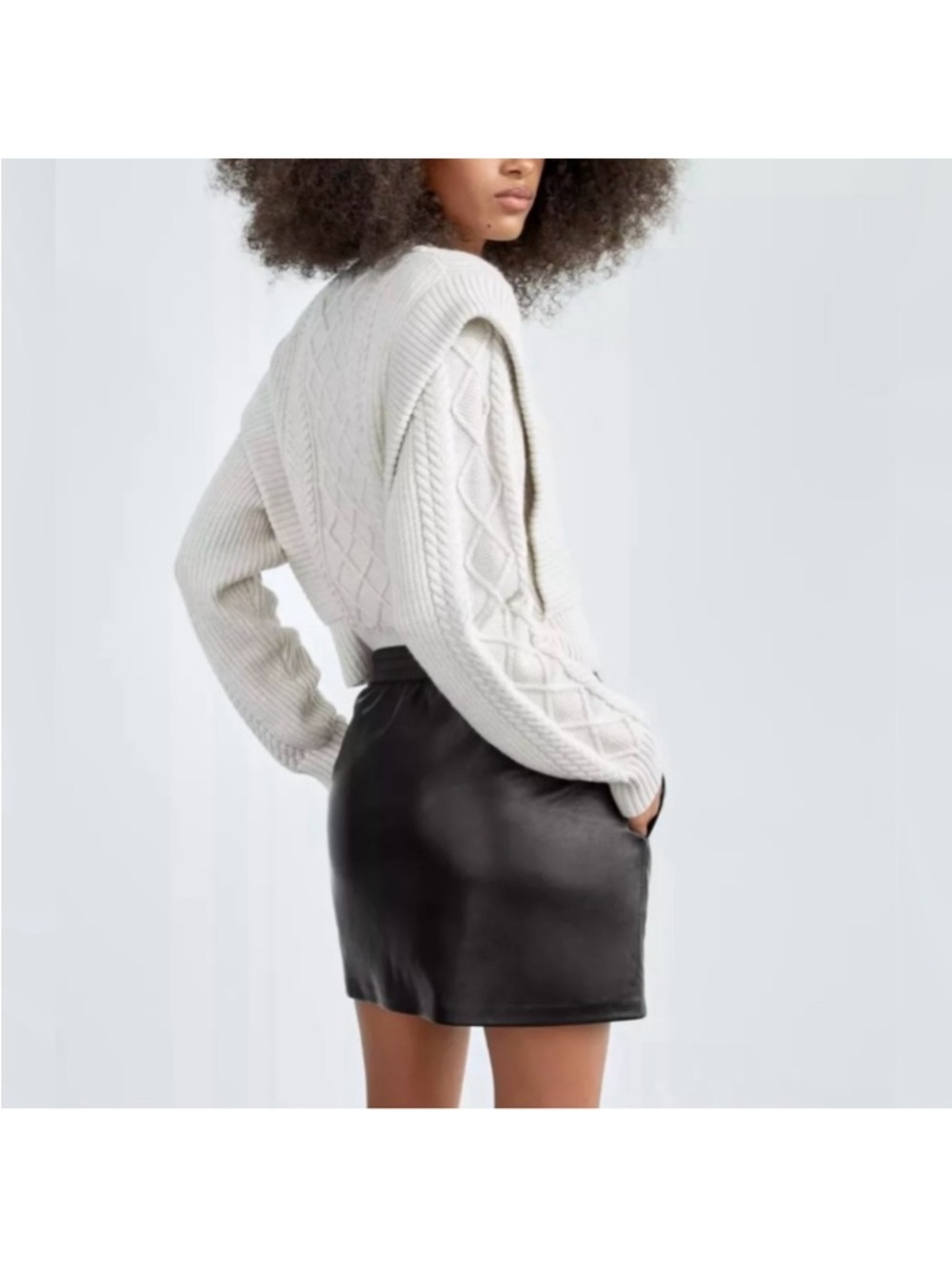 Aritzia Babaton Vegan Leather Mini Skirt BUNDLE Black AND Brown pockets boho - Picture 10 of 13